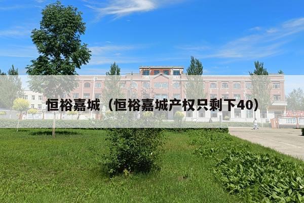 恒裕嘉城(恒裕嘉城产权只剩下40)